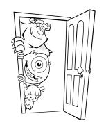 Een kleurplaat van  monsters inc